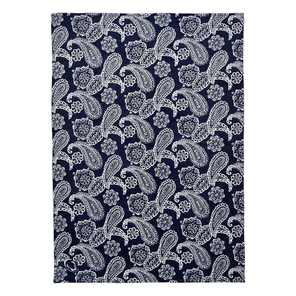 Collegiate Plush XL Throw Blanket-Navy/White Bandana with Penn State University Logo-Image 1-Vera Bradley