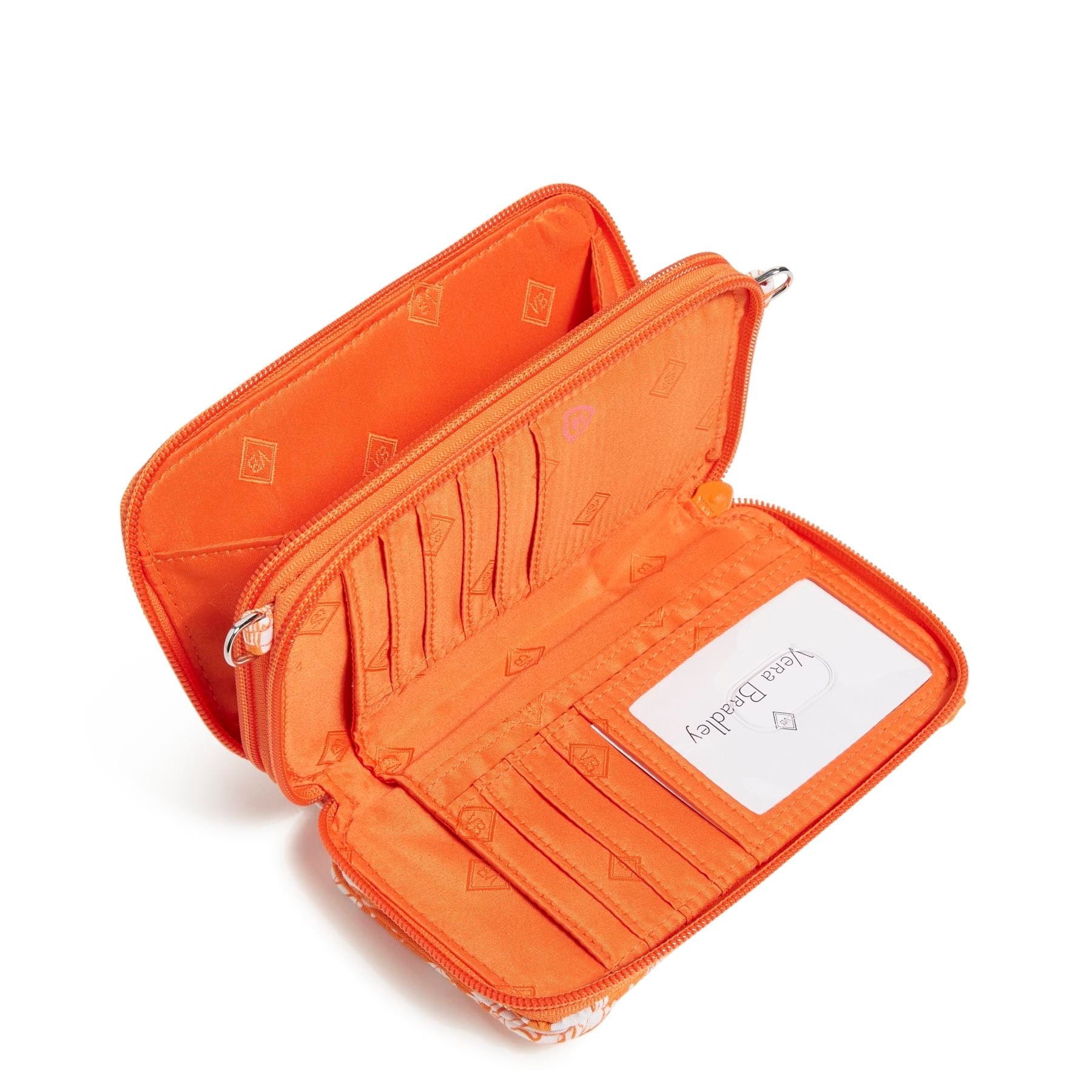 Collegiate RFID All in One Crossbody Bag-Orange/White Rain Garden with University of Tennessee Logo-Image 3-Vera Bradley