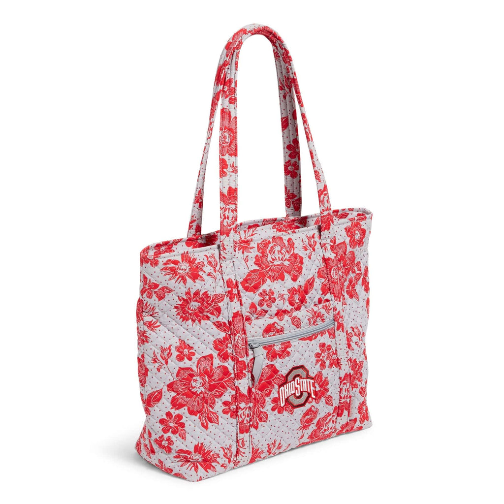 Collegiate Vera Tote Bag-Gray/Red Rain Garden with The Ohio State University Logo-Image 2-Vera Bradley