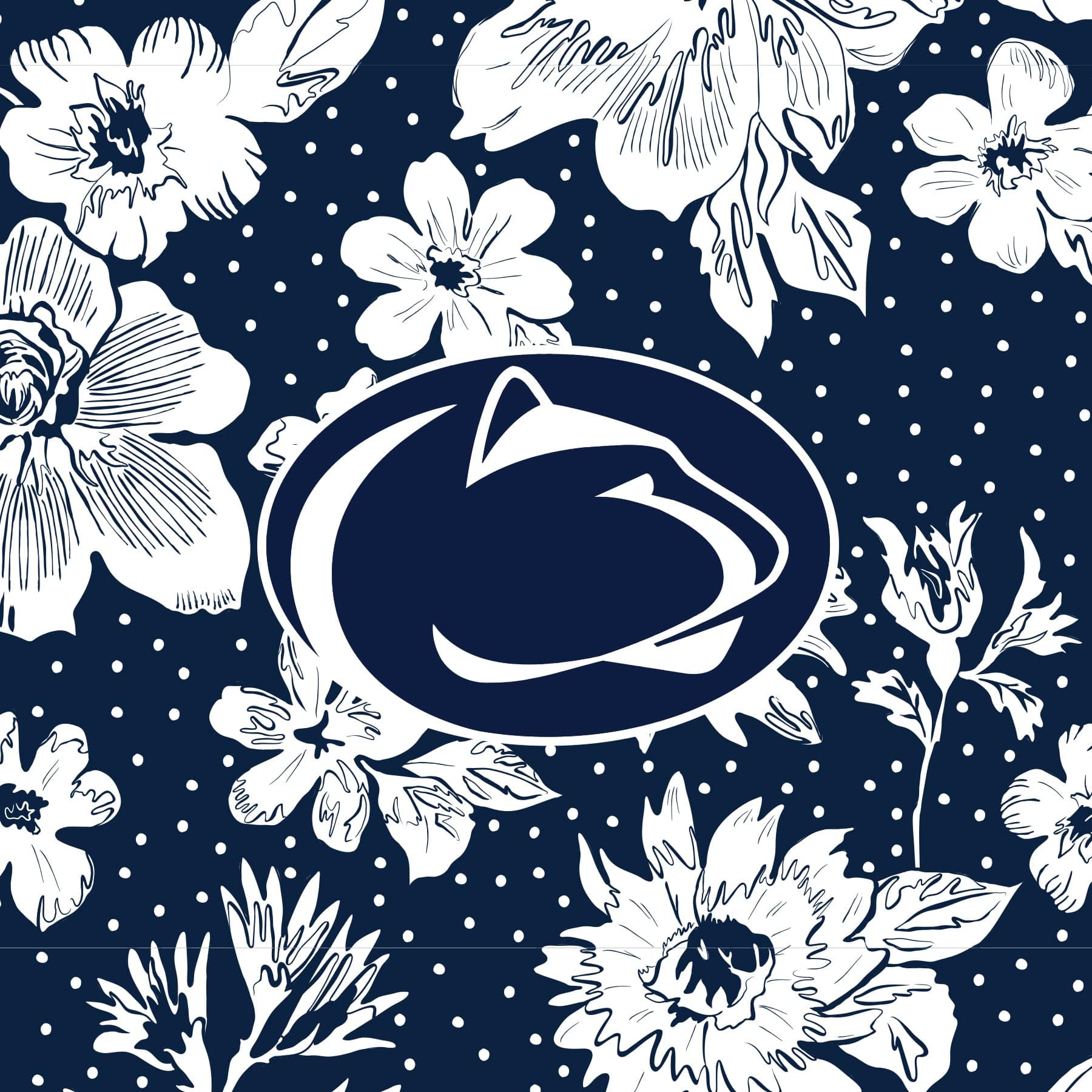 Tervis 24oz Wide Mouth Bottle-Navy/White Rain Garden with Penn State University-Image 2-Vera Bradley