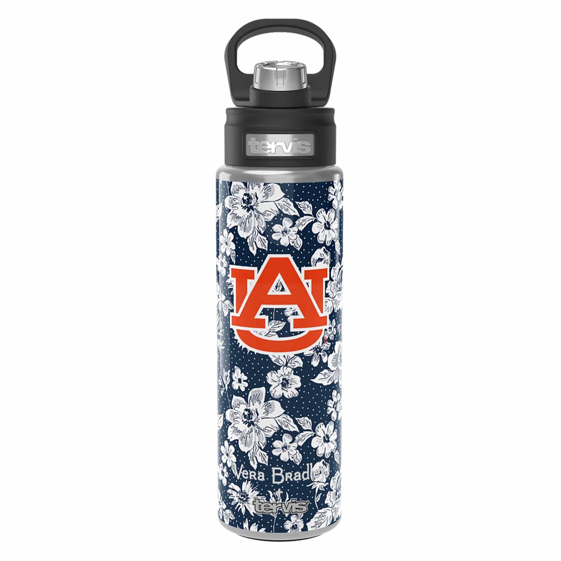 Tervis 24oz Wide Mouth Bottle-Navy/White Rain Garden with Auburn University-Image 2-Vera Bradley