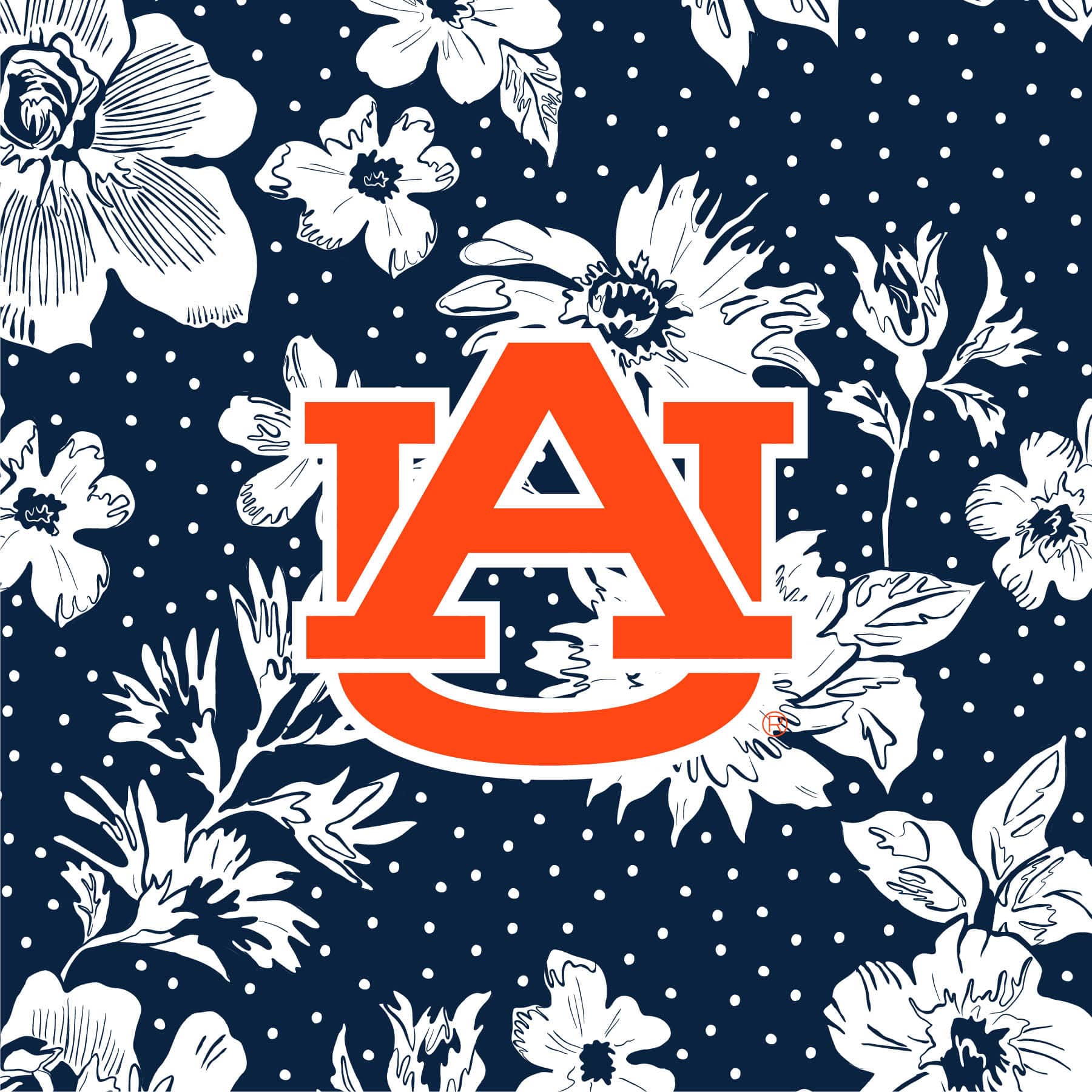Tervis 24oz Wide Mouth Bottle-Navy/White Rain Garden with Auburn University-Image 2-Vera Bradley