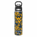 Tervis 24oz Wide Mouth Bottle-Navy/Gold Rain Garden with West Virginia University-Image 2-Vera Bradley