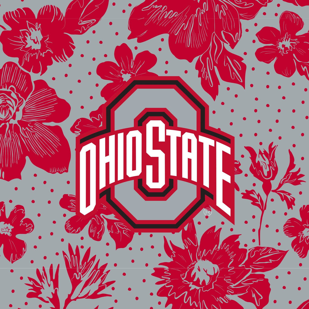 Tervis 24oz Wide Mouth Bottle-Gray/Red Rain Garden with The Ohio State University-Image 2-Vera Bradley