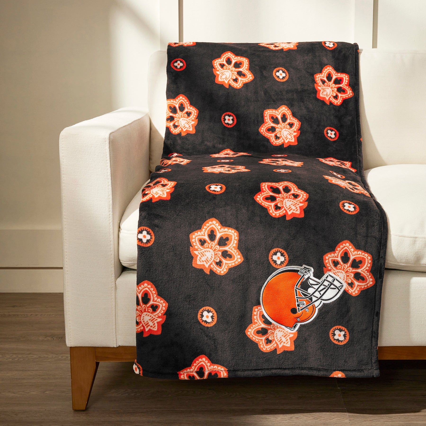 NFL Oversized Throw Blanket-Cleveland Browns Bandana-Image 1-Vera Bradley