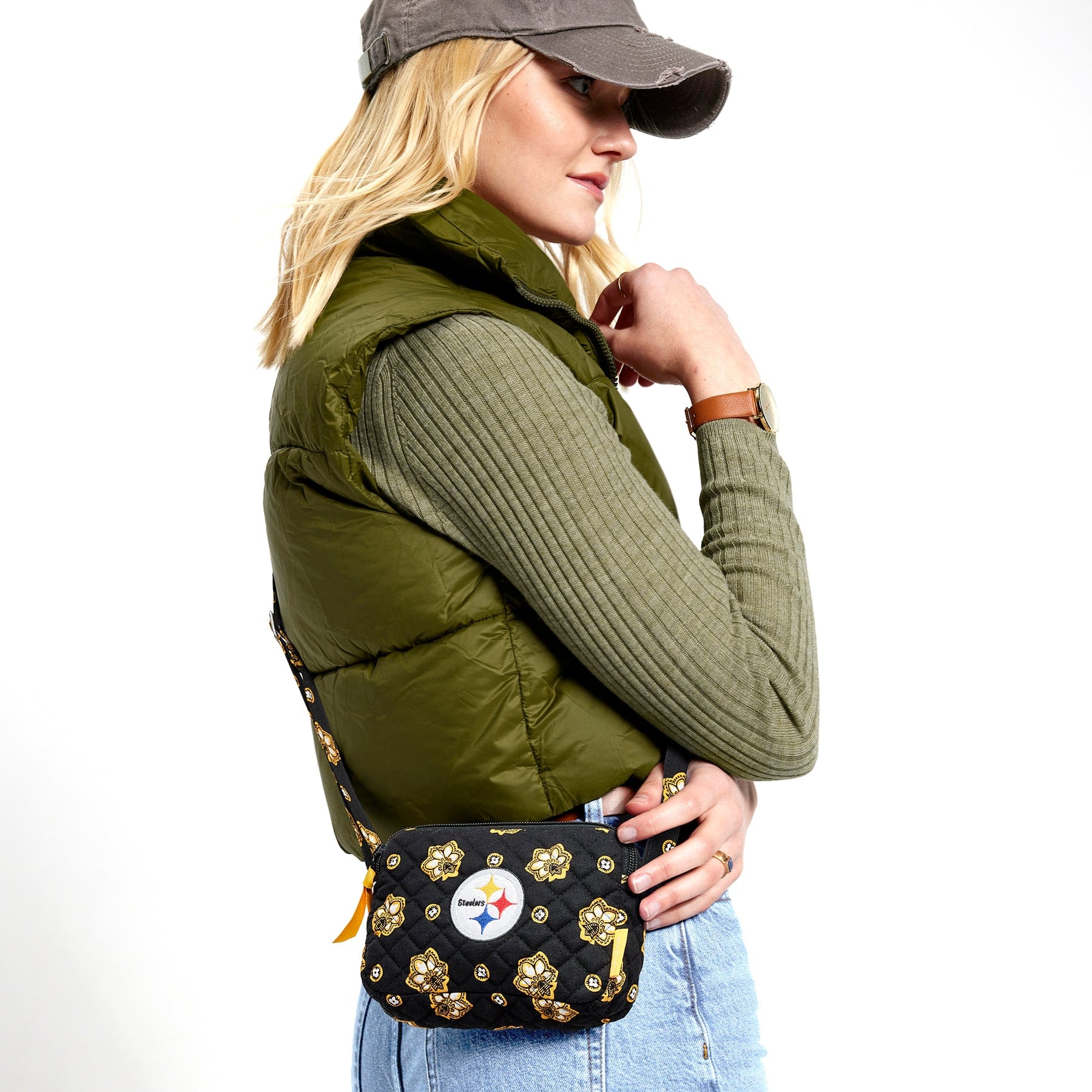 NFL RFID Small Stadium Crossbody Bag-Pittsburgh Steelers Bandana-Image 1-Vera Bradley