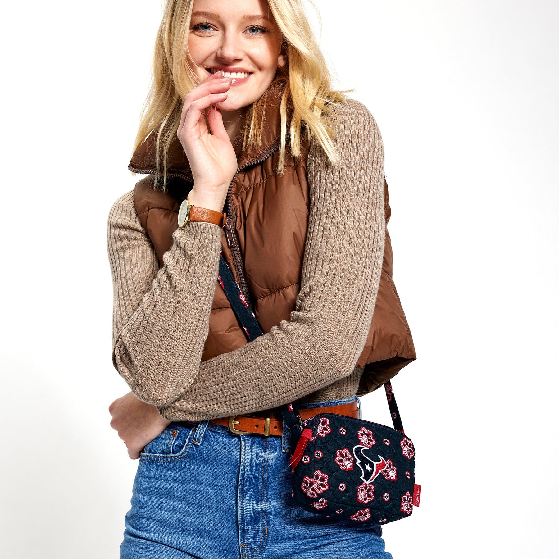 NFL RFID Small Stadium Crossbody Bag-Houston Texans Bandana-Image 1-Vera Bradley