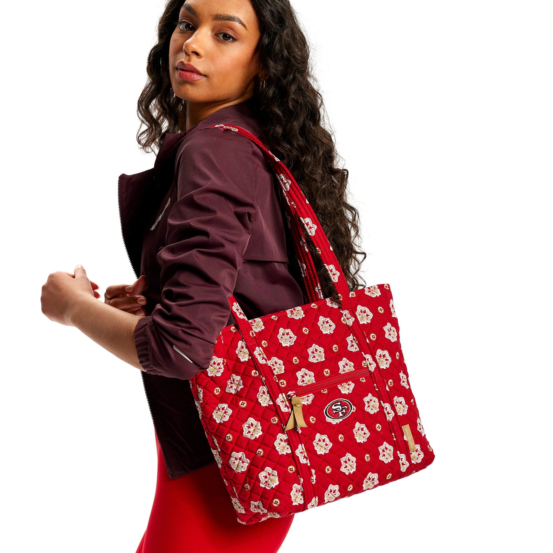 NFL Small Vera Tote Bag-San Francisco 49ers Bandana-Image 1-Vera Bradley