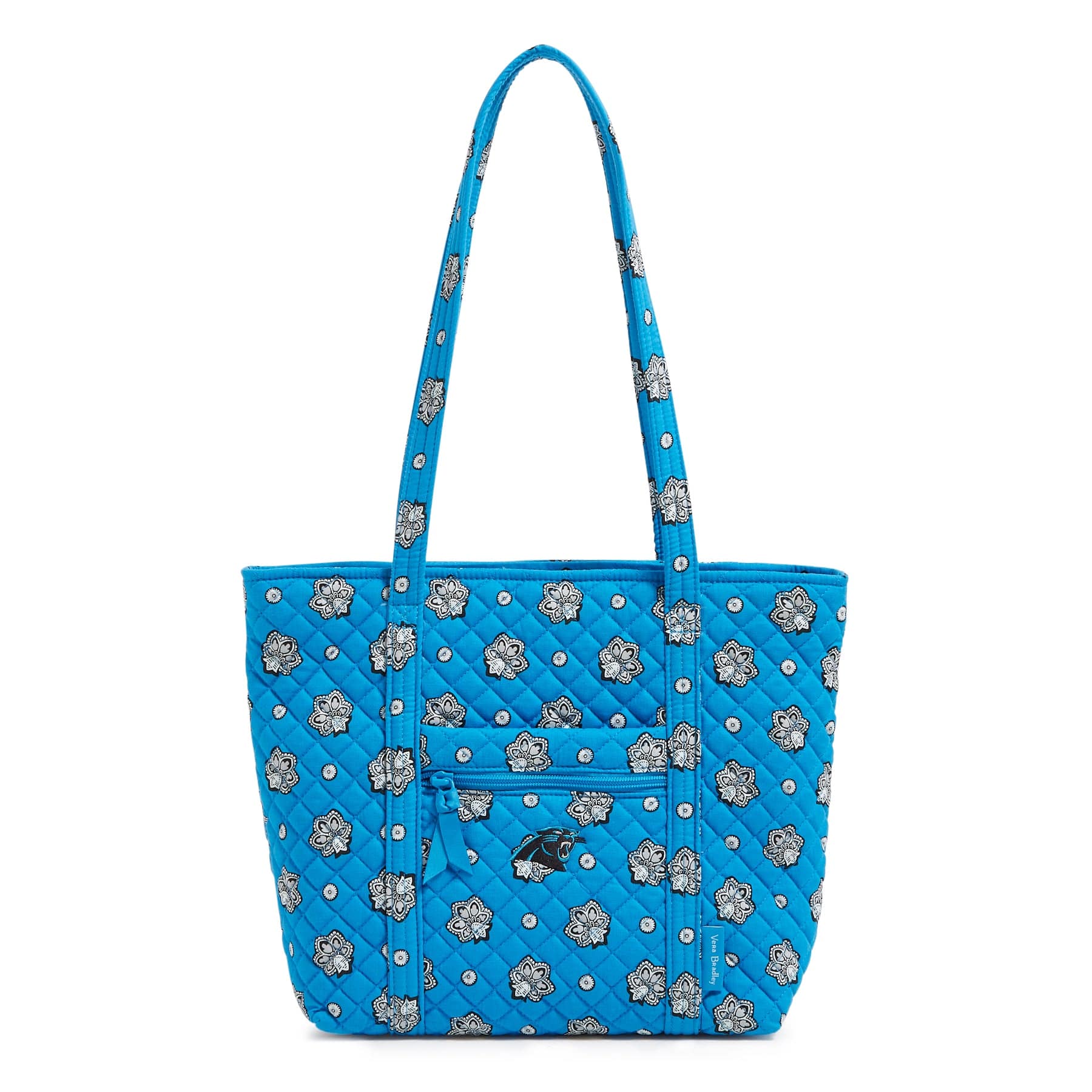 NFL Small Vera Tote Bag-Carolina Panthers Bandana-Image 1-Vera Bradley