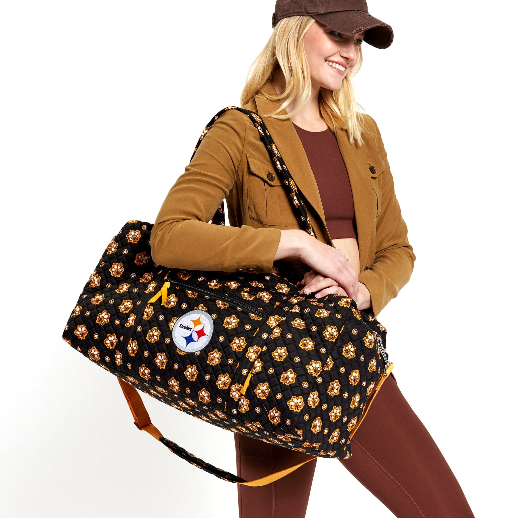 NFL Large Travel Duffel Bag-Pittsburgh Steelers Bandana-Image 1-Vera Bradley