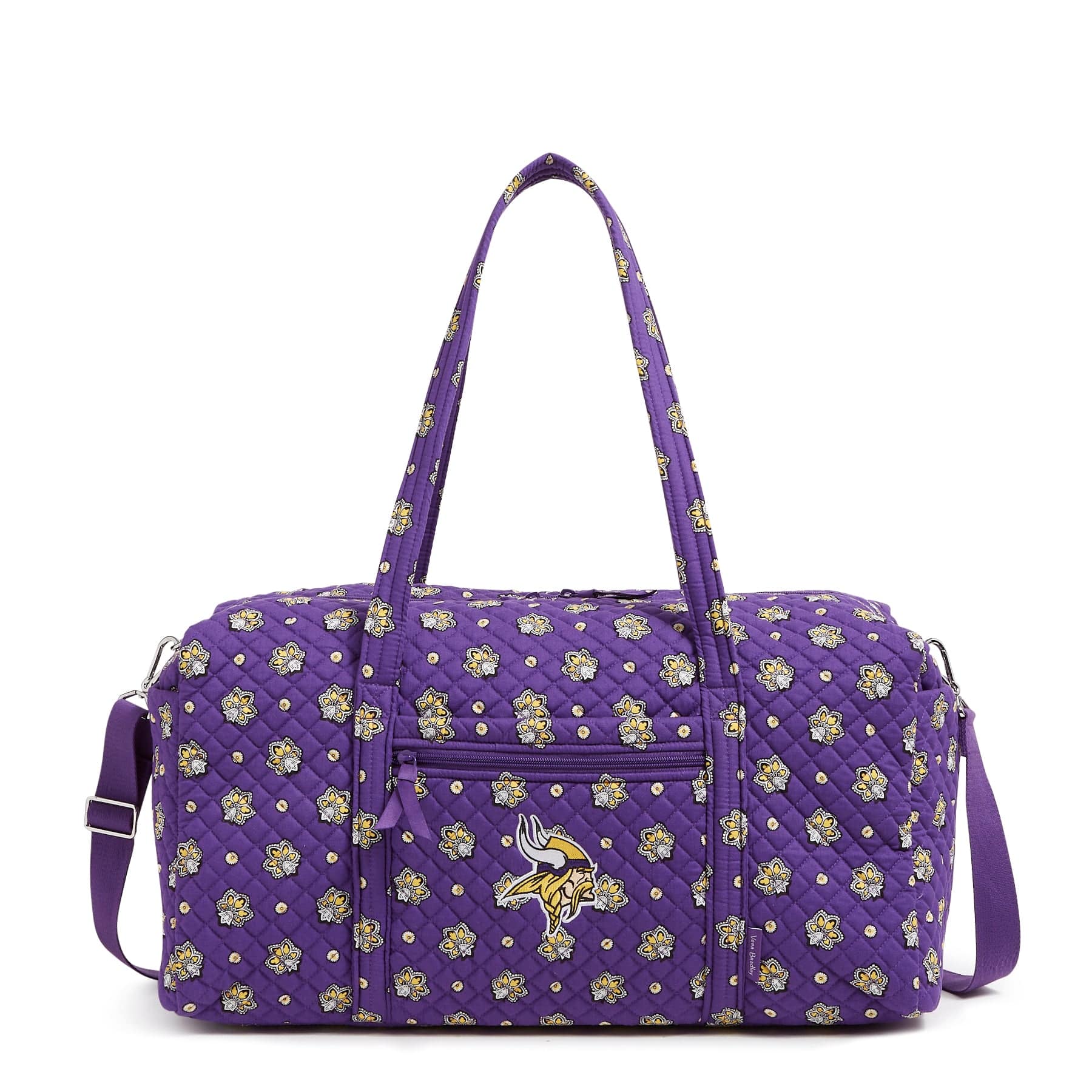 NFL Large Travel Duffel Bag-Minnesota Vikings Bandana-Image 1-Vera Bradley