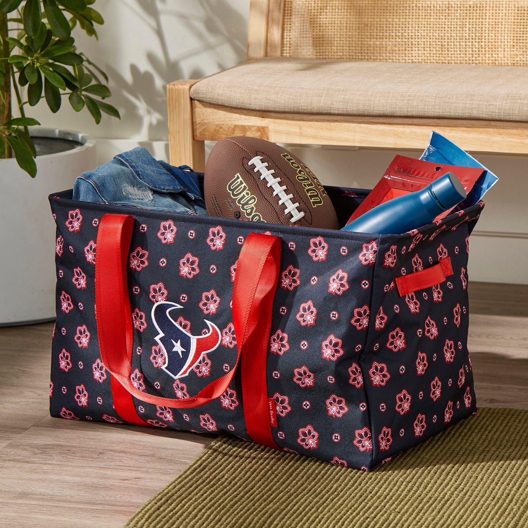 NFL ReActive Large Car Tote-Houston Texans Bandana-Image 1-Vera Bradley