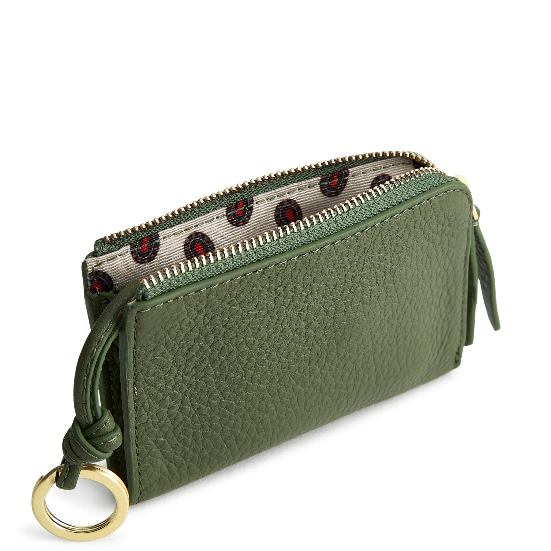Zip Card Pouch-Bronze Green-Image 2-Vera Bradley
