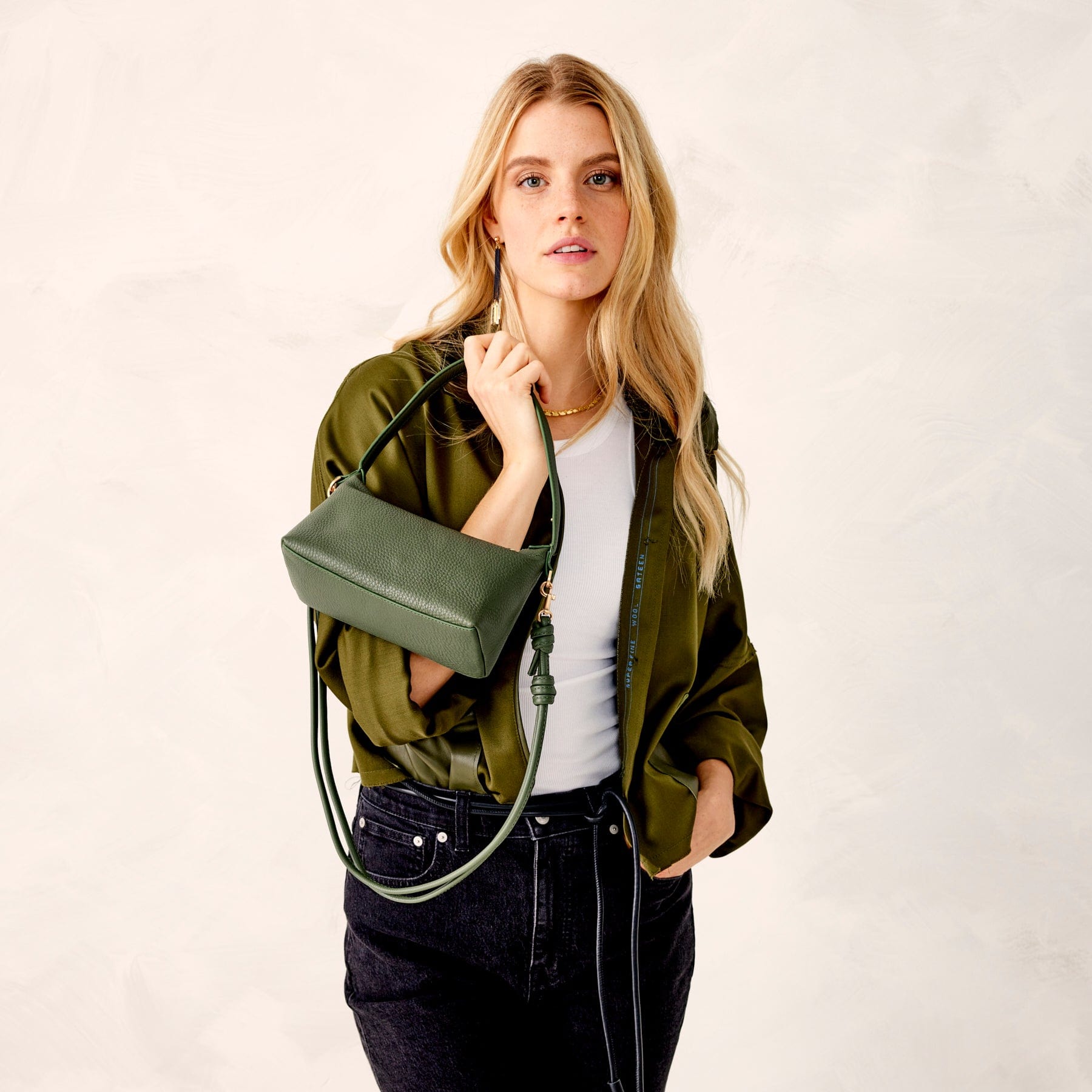 Roxbury Crescent Crossbody-Bronze Green-Image 4-Vera Bradley