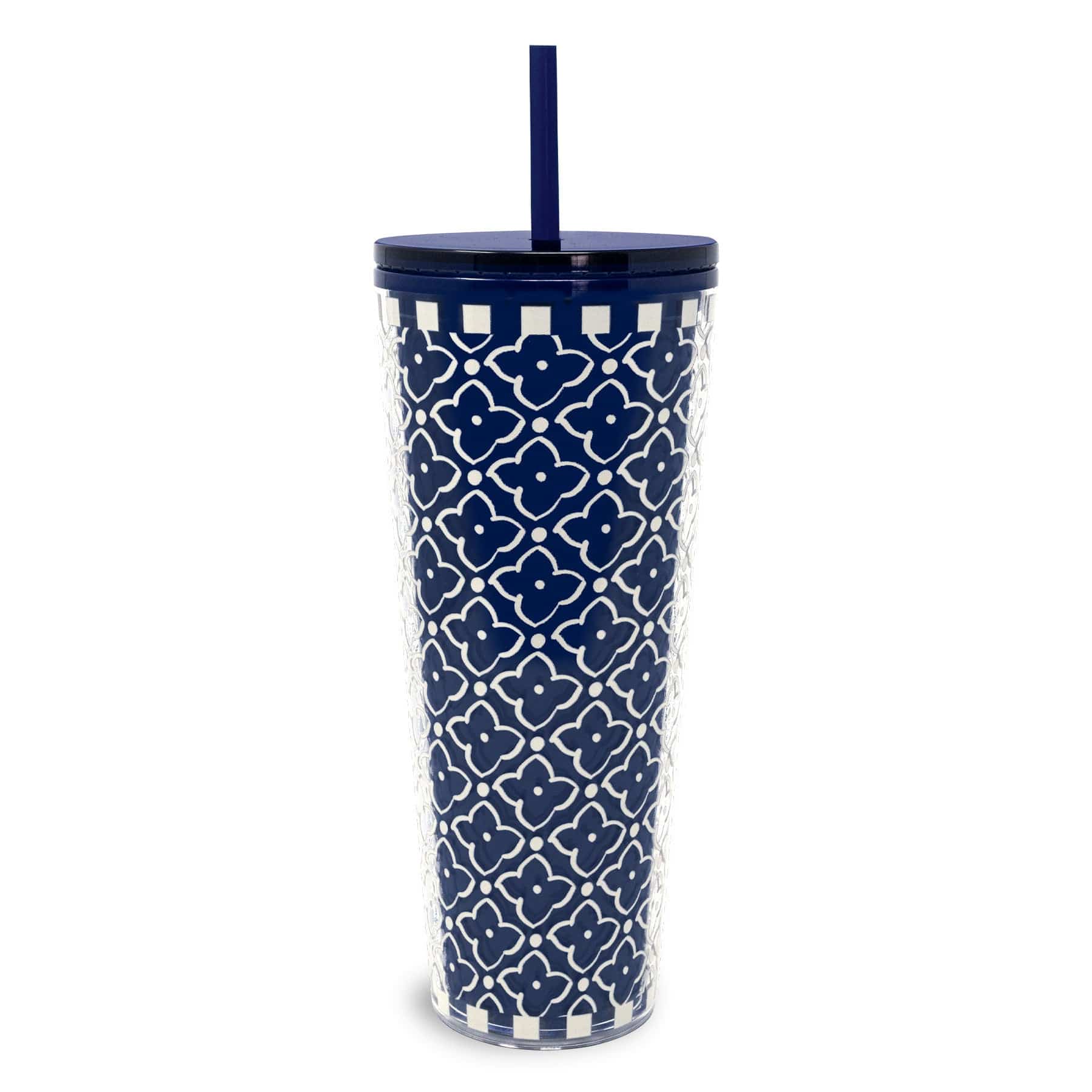 Tumbler with Straw-Moorish Peacoat-Image 1-Vera Bradley