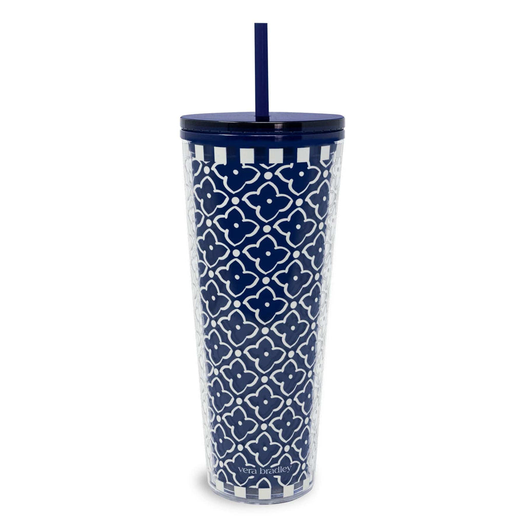Tumbler with Straw-Moorish Peacoat-Image 2-Vera Bradley