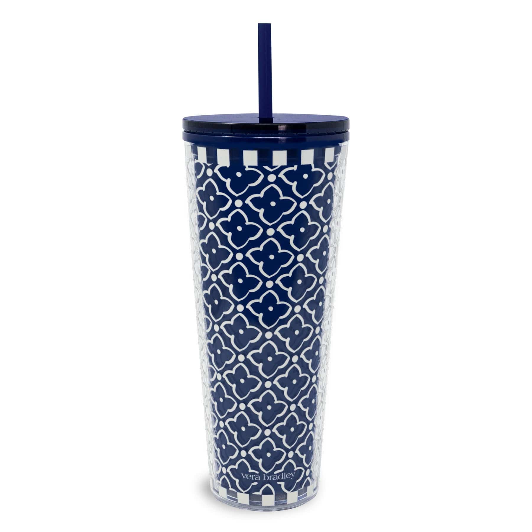 Tumbler with Straw-Moorish Peacoat-Image 2-Vera Bradley