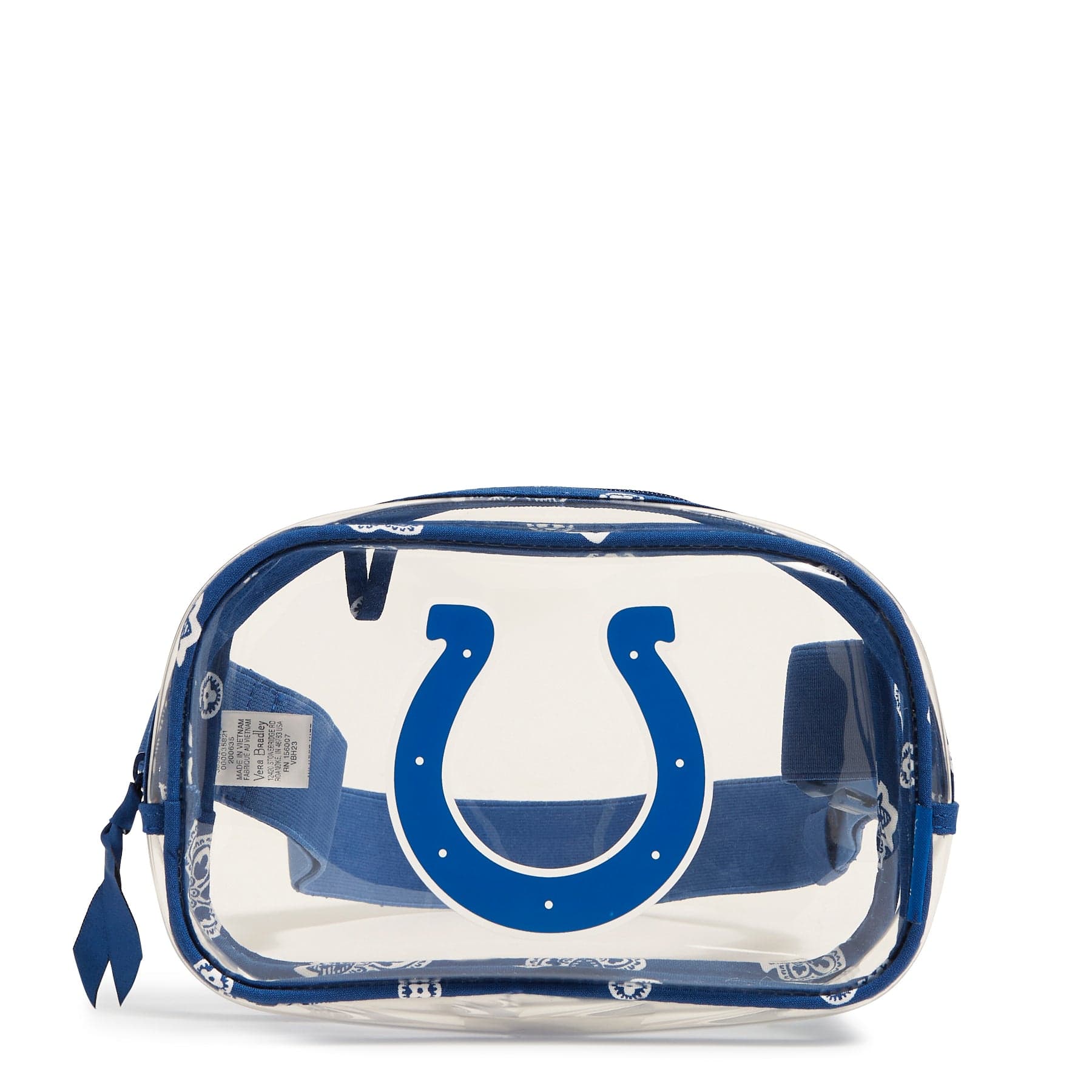 NFL Clear Small Belt Bag-Blue/White Bandana with Indianapolis Colts-Image 1-Vera Bradley