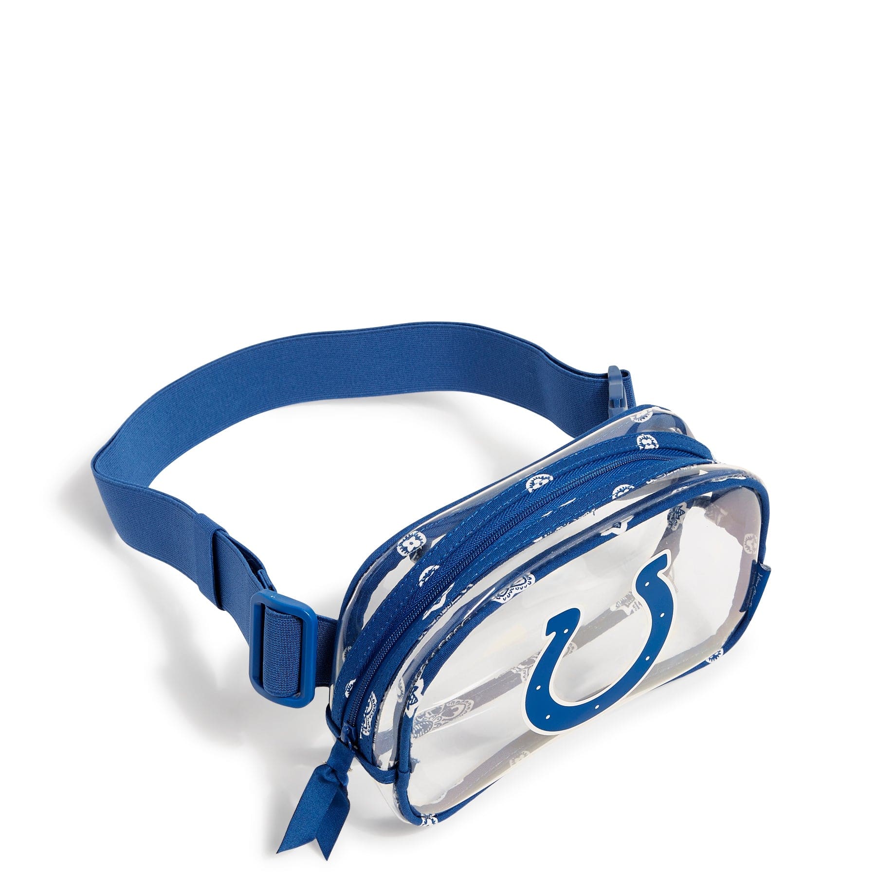 NFL Clear Small Belt Bag-Blue/White Bandana with Indianapolis Colts-Image 2-Vera Bradley