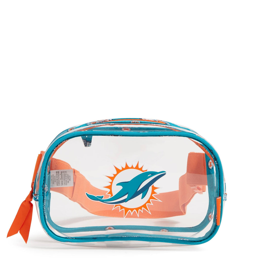 NFL Clear Small Belt Bag-Aqua/Orange Bandana with Miami Dolphins-Image 1-Vera Bradley