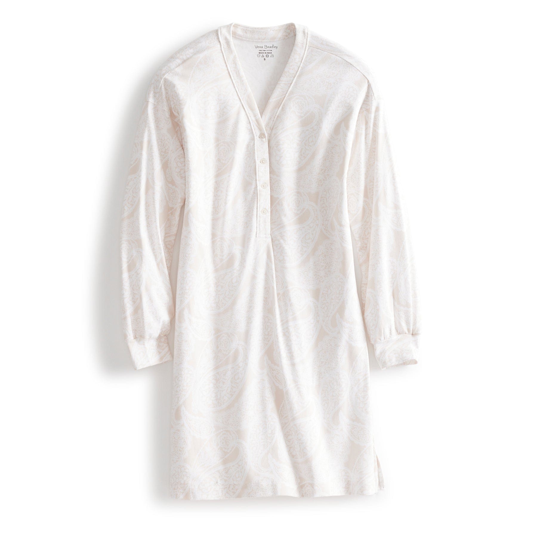 Henley Night Dress-Paisley Key Pumice Stone-Image 1-Vera Bradley