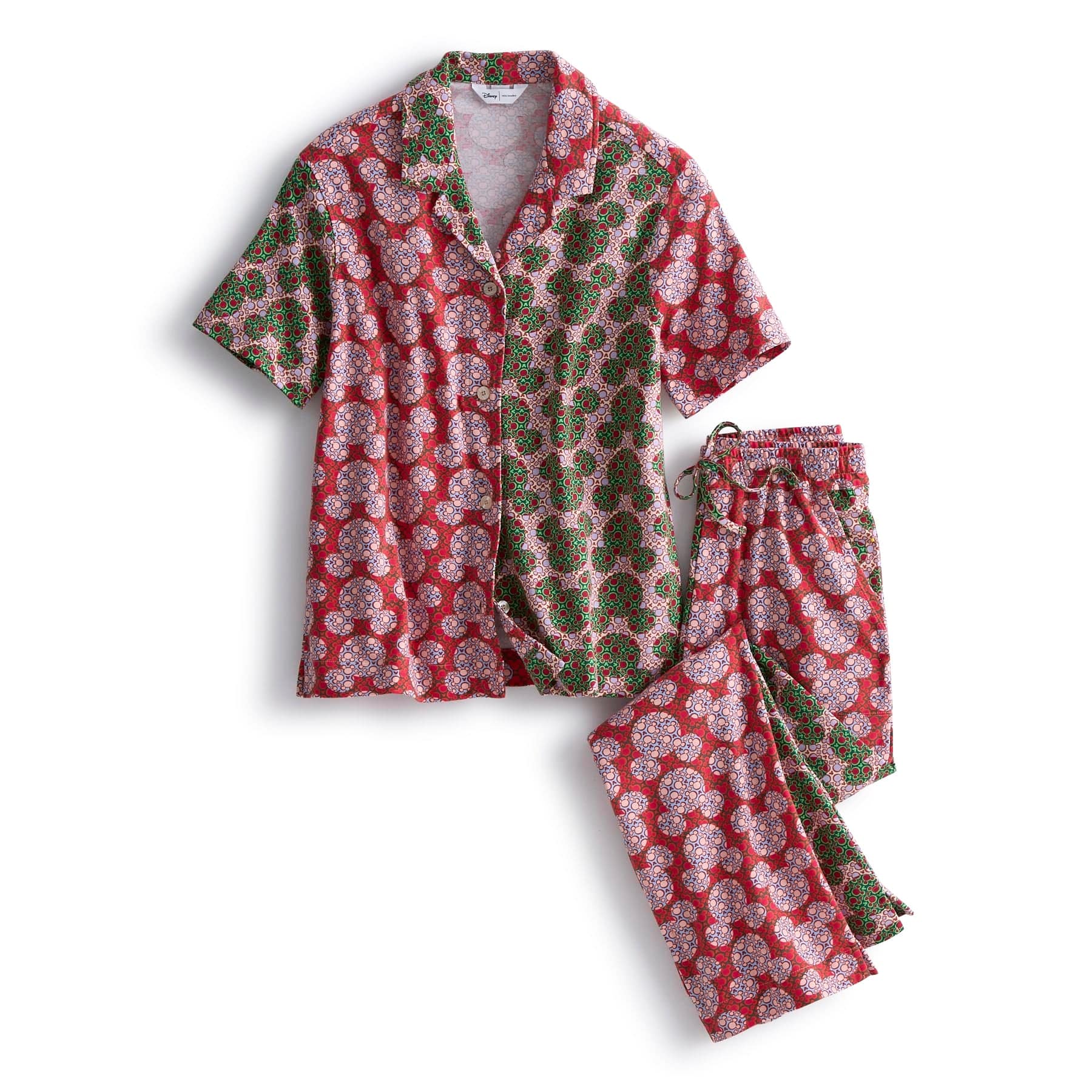 Disney Button-Down Pajama Set-Mickey Mouse Kaleidoscope Multi-Image 1-Vera Bradley