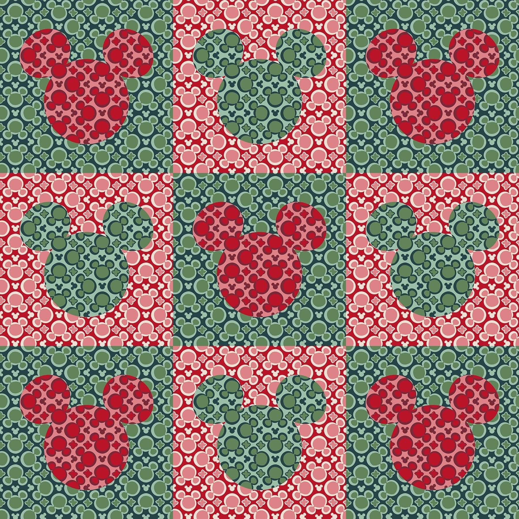 Disney Plush Throw Blanket-Mickey Mouse Kaleidoscope Holiday-Image 3-Vera Bradley