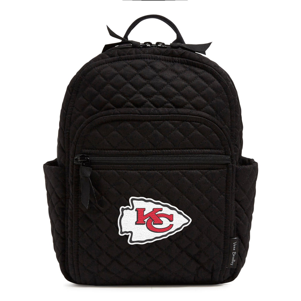 Small Backpack-Black with Kansas City Chiefs-Image 1-Vera Bradley