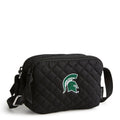 Small Stadium Crossbody-Black with Michigan State University-Image 1-Vera Bradley