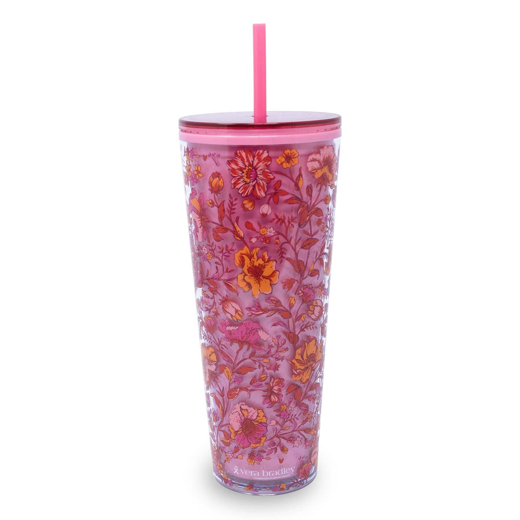 Tumbler with Straw-Flourishing Garden-Image 2-Vera Bradley