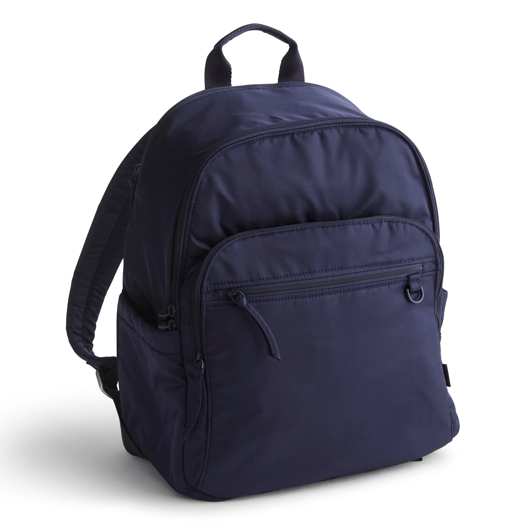 Navy blue backpack on a white background