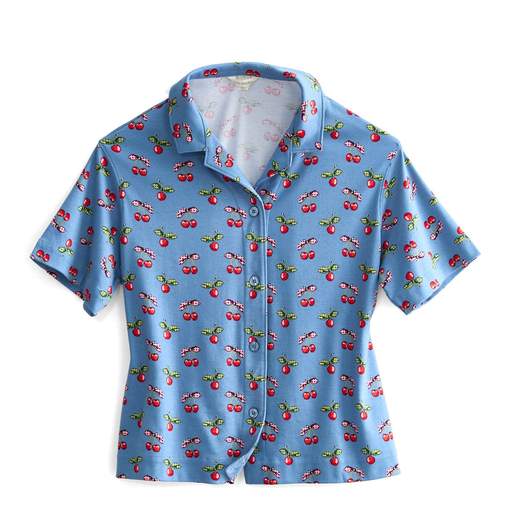 Short-Sleeved Button-Down Pajama Top-Image 1-Vera Bradley